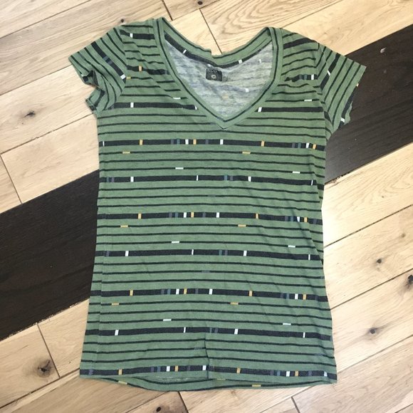 Vintage Y2K Urban Outfitters BDG Striped Cap Sleeve Burnout Tee - Picture 4 of 5